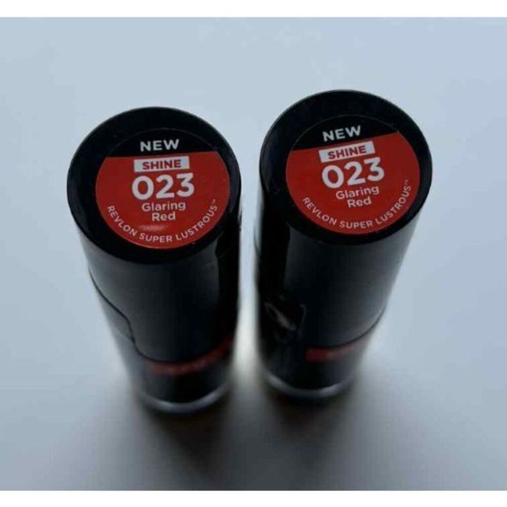 Revlon Super Lustrous Shine Lipstick 023 Glaring Red Lot of 2